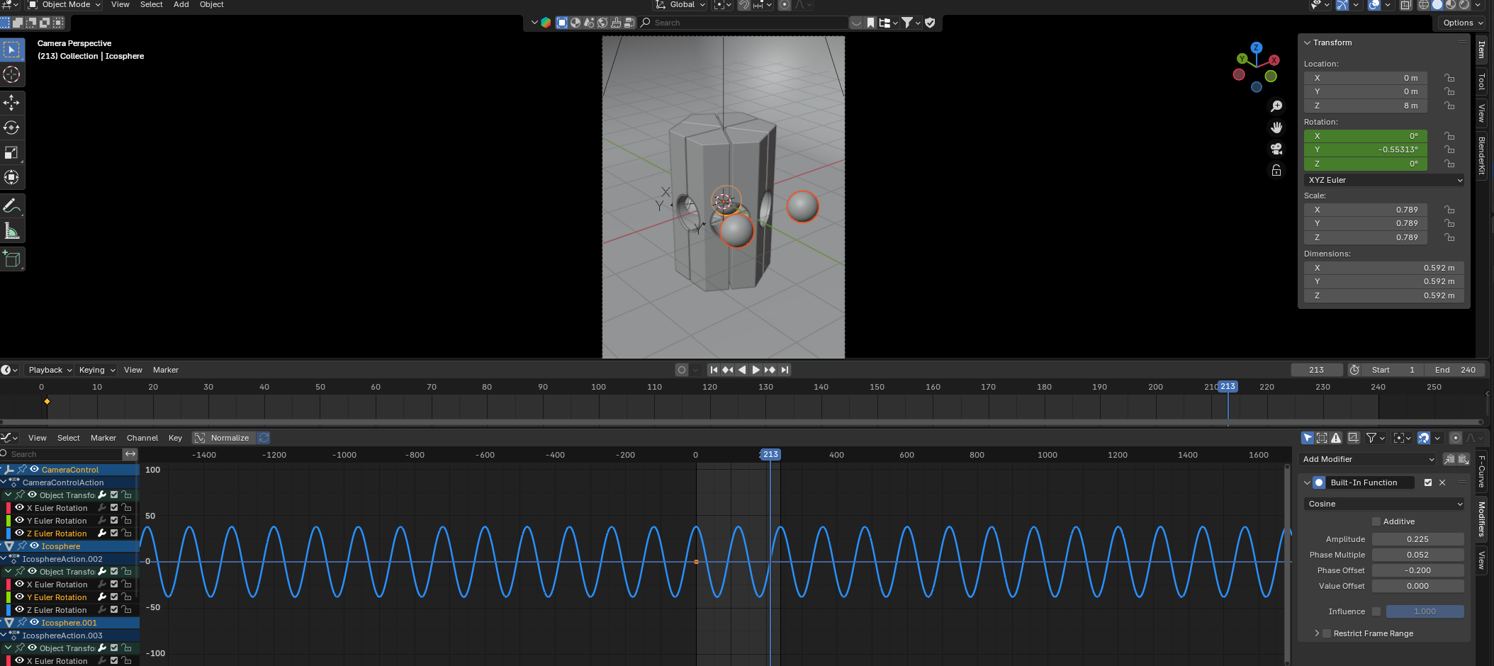 Note to self: Blender = degrees, not radians Animation settings
