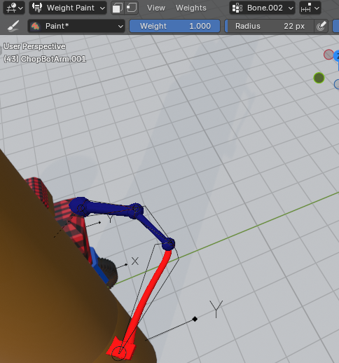 Selecting the current bone top of screen in weight paint mode